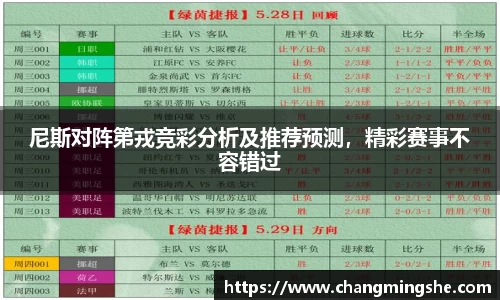 尼斯对阵第戎竞彩分析及推荐预测，精彩赛事不容错过